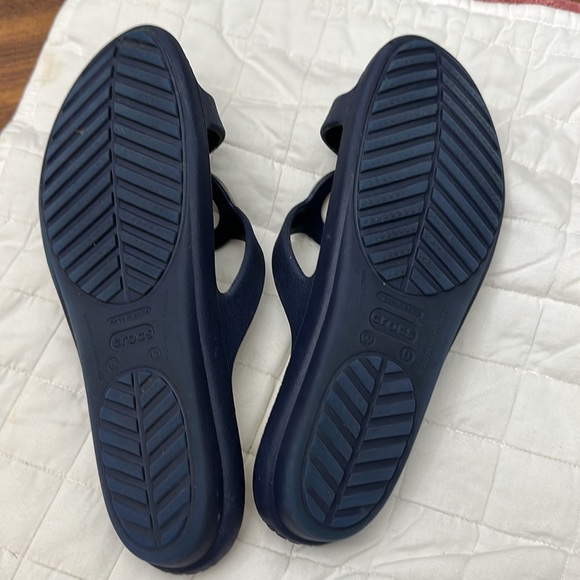 Crocs rubberBlue Strap Sandal Slipon Slingback women size10w right foot, 9w left - Picture 5 of 8